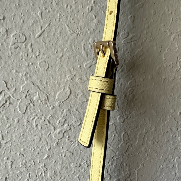 Michael Kors Bag Wallet On A Chain Jet Set Crossbody Yellow Leather Gold Chain - Picture 3 of 10